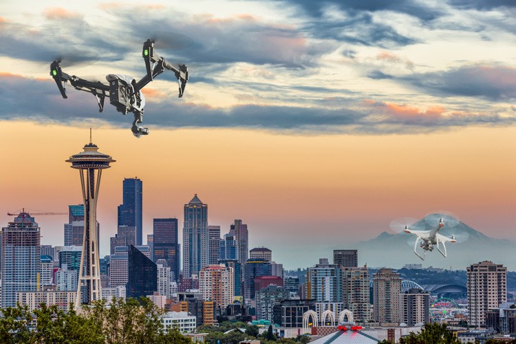 Prachtige dronevideo van Seattle City