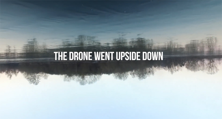 Drone aangevallen door zwaan en landt ondersteboven op bevroren meer