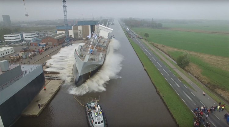 Tewaterlating schip in Westerbroek gefilmd met DJI Phantom drone