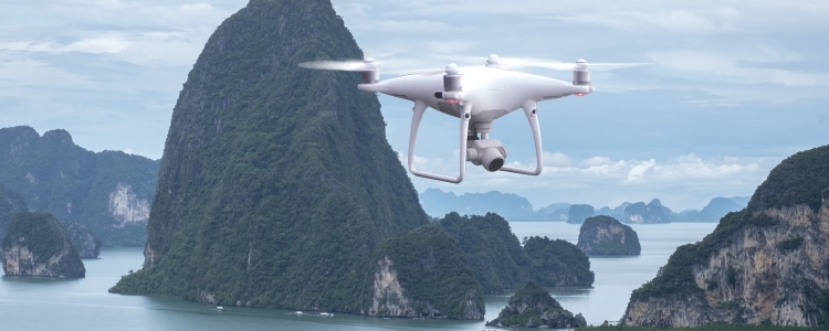 Aerial Drone Horizon - Costa Mediterranea windy drone chase at dusk